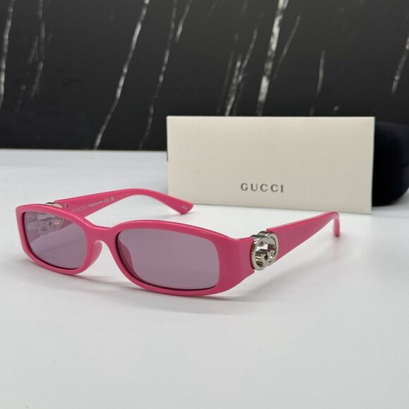NEW GG1661S 004 GUCCI PINK WOMEN GUCCI SUNGLASSES - Picture 1 of 14
